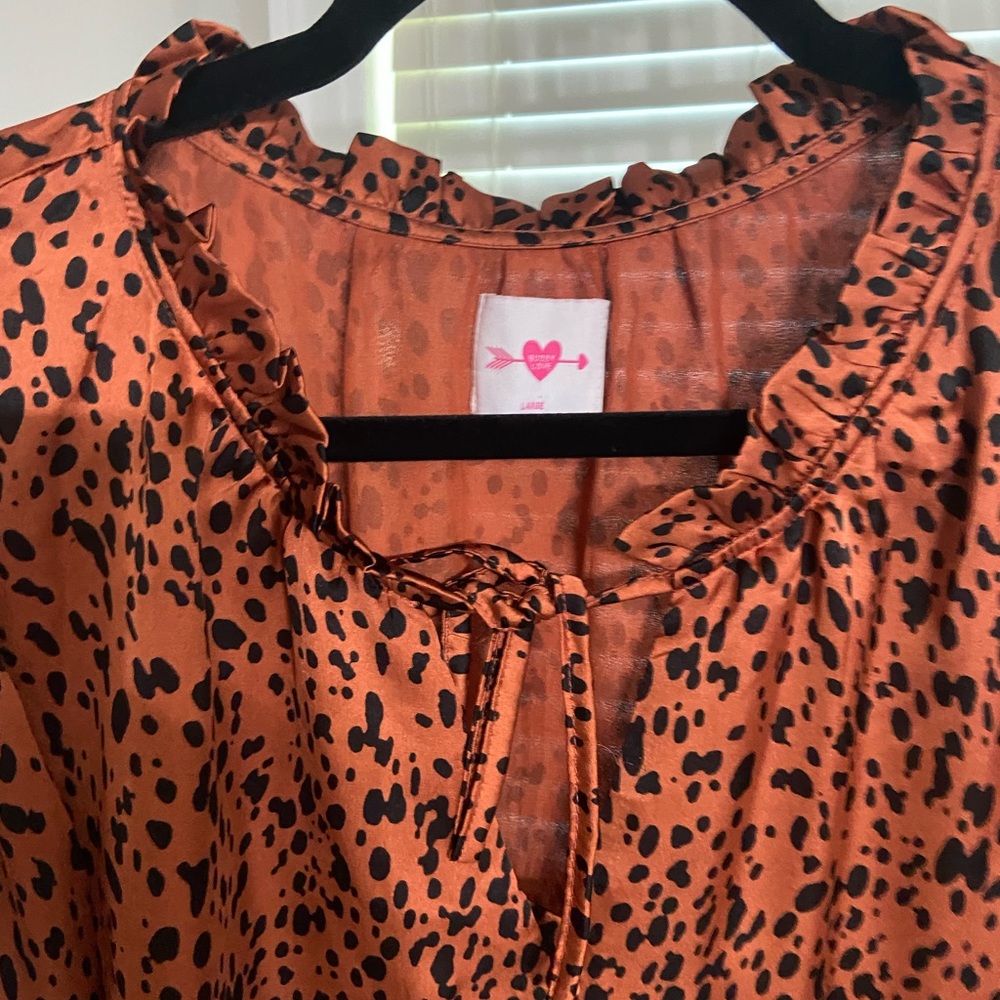 BUDDY LOVE Spotted Cooper Fall Swing Dress Size Large